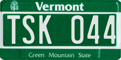 VT license plate TSK044
