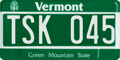 VT license plate TSK045