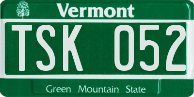 VT license plate TSK052