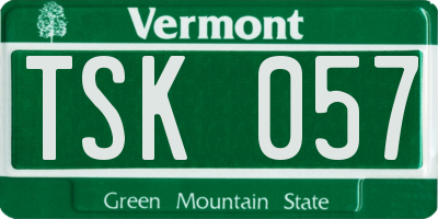 VT license plate TSK057