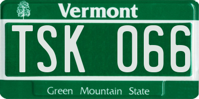 VT license plate TSK066