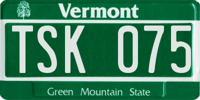 VT license plate TSK075