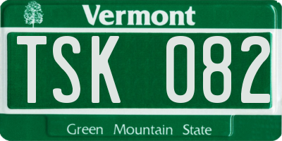 VT license plate TSK082
