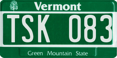 VT license plate TSK083
