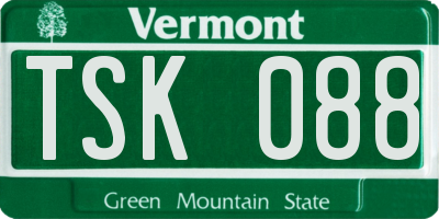 VT license plate TSK088