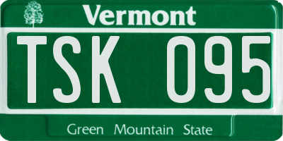 VT license plate TSK095