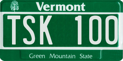 VT license plate TSK100