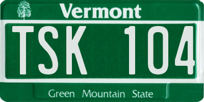 VT license plate TSK104