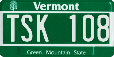 VT license plate TSK108