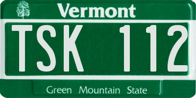 VT license plate TSK112