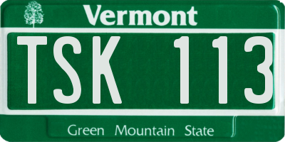 VT license plate TSK113