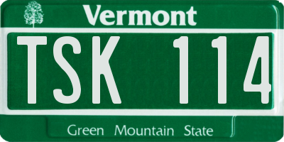 VT license plate TSK114