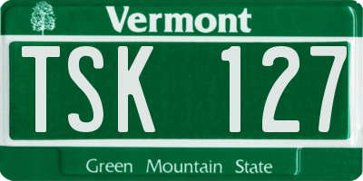 VT license plate TSK127