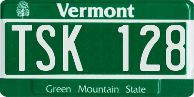 VT license plate TSK128