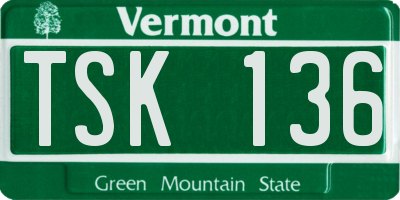 VT license plate TSK136