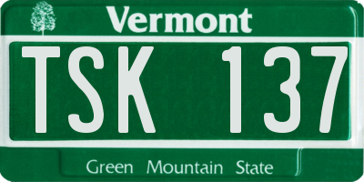 VT license plate TSK137