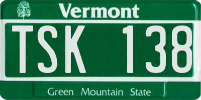 VT license plate TSK138