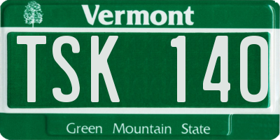 VT license plate TSK140
