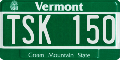 VT license plate TSK150