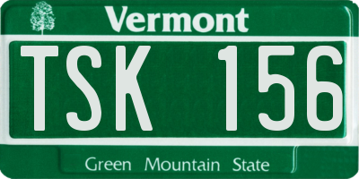 VT license plate TSK156