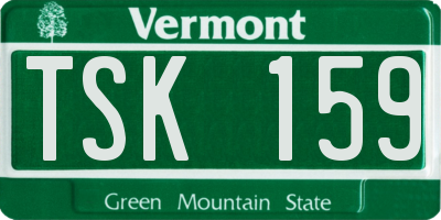 VT license plate TSK159