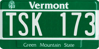 VT license plate TSK173