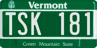 VT license plate TSK181