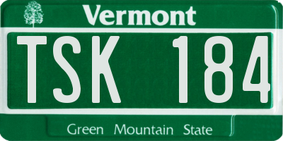 VT license plate TSK184