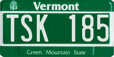 VT license plate TSK185