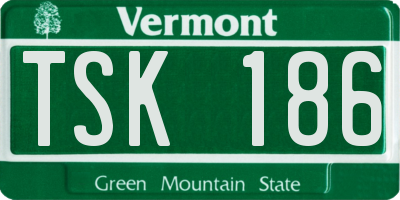 VT license plate TSK186