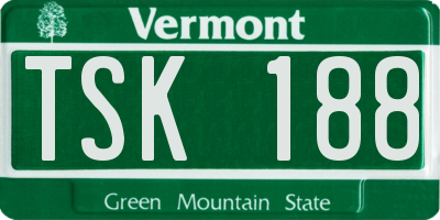VT license plate TSK188
