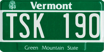 VT license plate TSK190