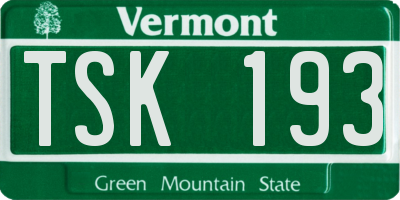 VT license plate TSK193