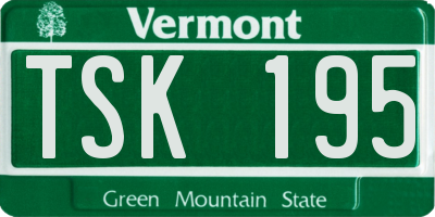 VT license plate TSK195