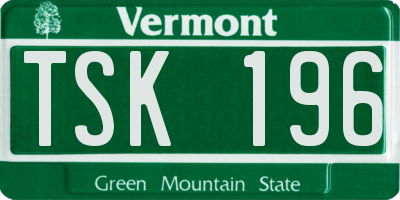 VT license plate TSK196