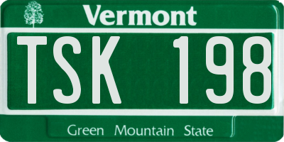 VT license plate TSK198