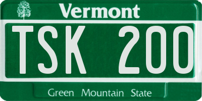 VT license plate TSK200