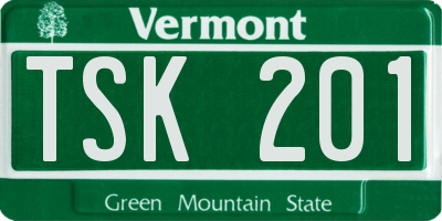 VT license plate TSK201
