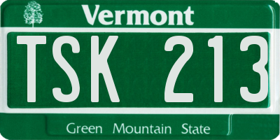 VT license plate TSK213