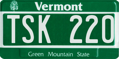 VT license plate TSK220