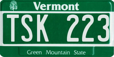 VT license plate TSK223