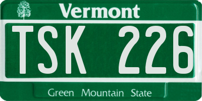 VT license plate TSK226