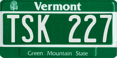 VT license plate TSK227