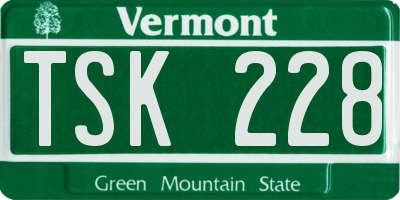 VT license plate TSK228