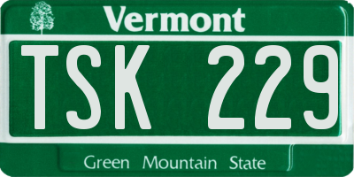 VT license plate TSK229