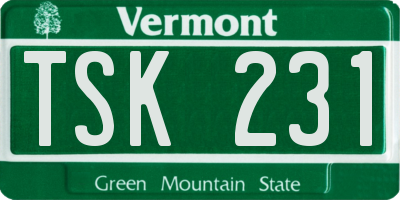 VT license plate TSK231