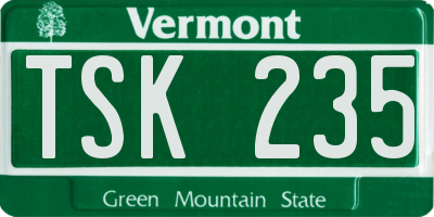 VT license plate TSK235