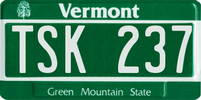 VT license plate TSK237