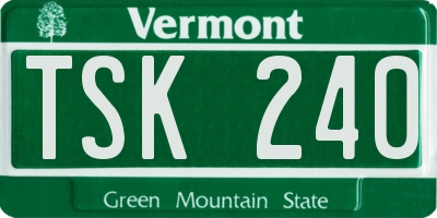 VT license plate TSK240