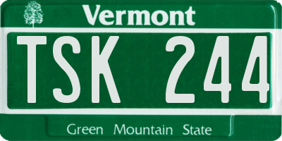 VT license plate TSK244